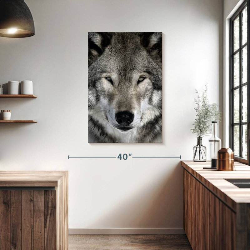 Brampt Gray Wolf Head, 39" H x 26" W