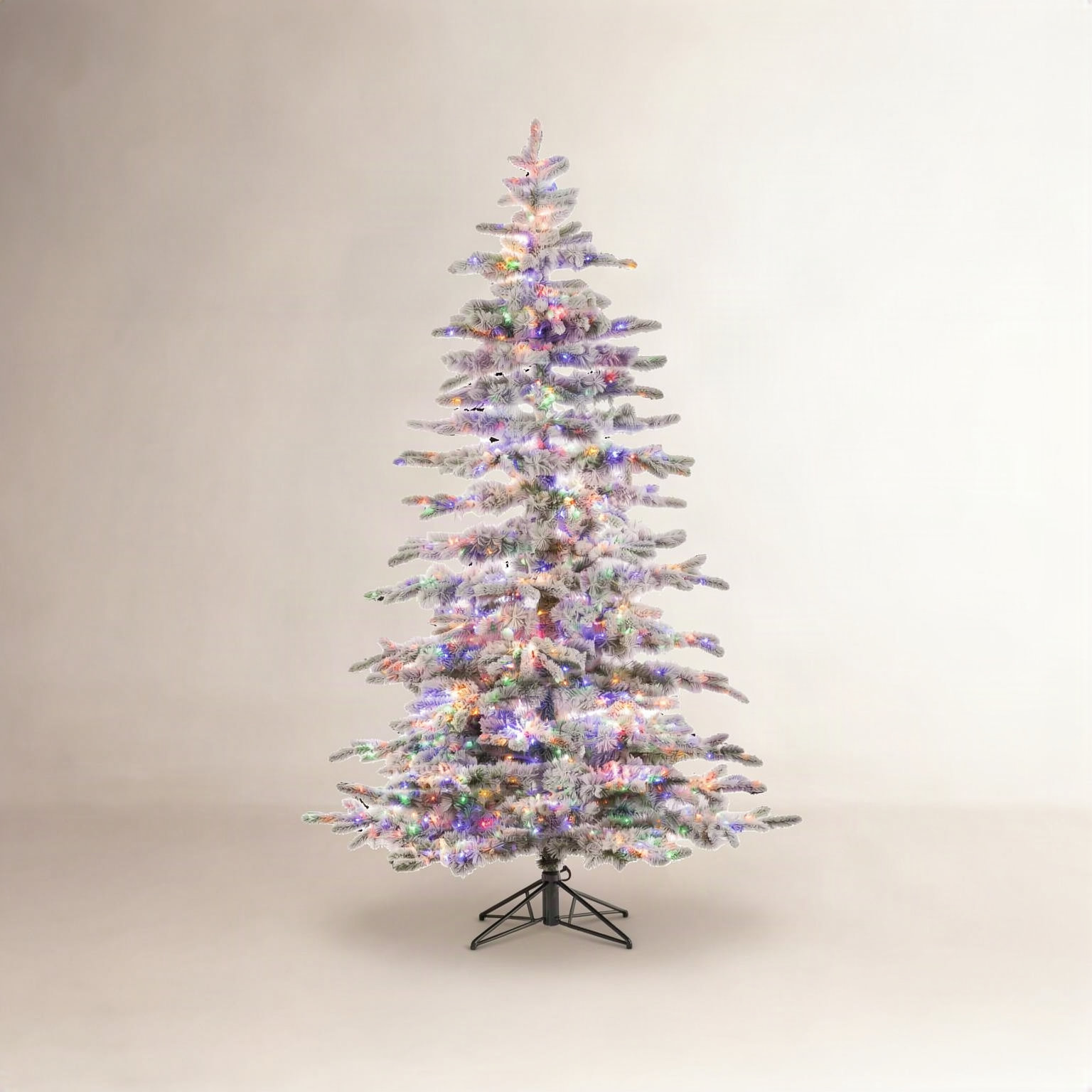 Frosted Pre-Lit Pine Christmas Tree, 6.5' H