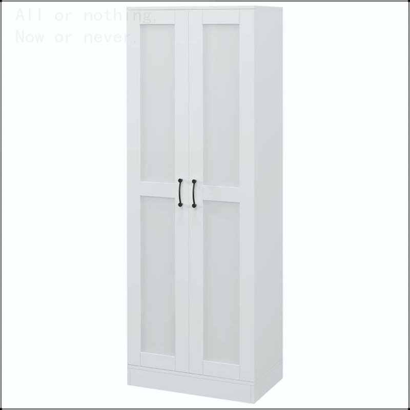 Armoire de rangement autoportante avec portes à fermeture en douceur - H 69 po, Café