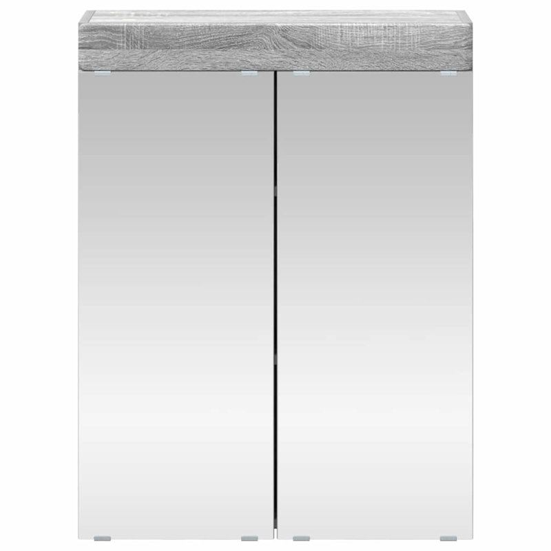W H Wall Mounted Required Medicine Cabinet Mirror, 45cm H x 80cm W x 12cm D, Old Wood