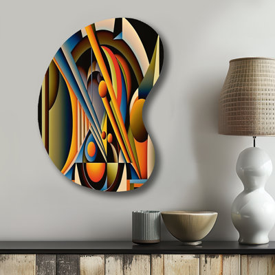 Circular Retro Dynamics I - Moderne forme géométrique de flèche - Art mural métallique asymétrique