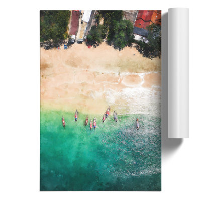 Boats In Tambon Ao Nang Thailand - No Frame Print