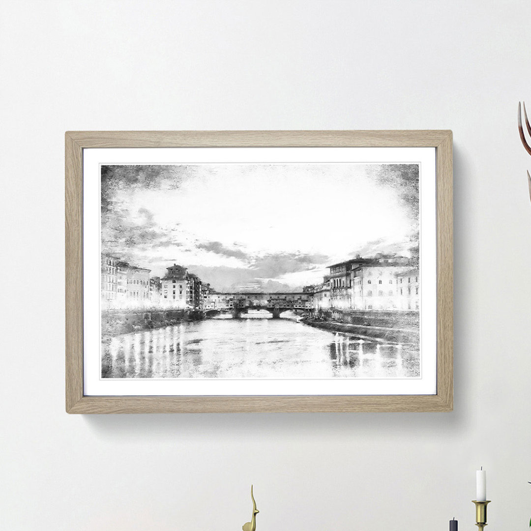 Ponte Vecchio Bridge in Florence Italy - Framed Print
