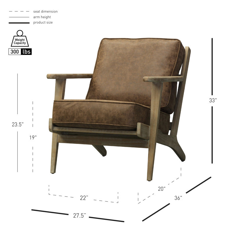 Momea Faux Leather Armchair, Brushed Smoke, Nubuck Chocolate Brown Faux Leather