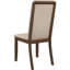 De 2 chaises de salle à manger, rembourrage en tissu latte, structure en noyer moyen, chaise classique en sergé 2, base, conception gracieuse