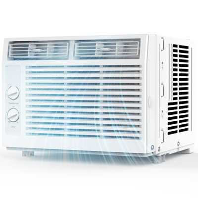 5,000 BTU Window Air Conditioner, 2 Cooling Mode & 2 Fan With 7-Speed Adjustable Thermostat, Cools 150 Sq. Ft