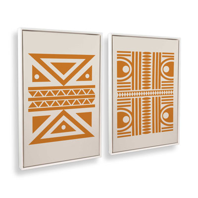 Ensemble de 2 motifs tribaux modernes en orange