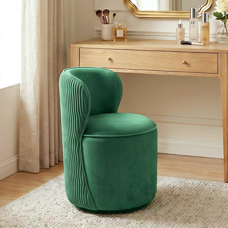 Tabouret de coiffeuse Modern 360 °, Velvet Green