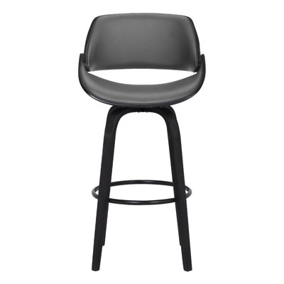 Farrish Swivel Upholstered and Faux Leather Bar Stool