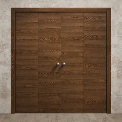 Portes coulissantes doubles pliantes | Ego 5000 | Ensemble de quincaillerie pour moulures robustes | Portes de garde-robe de chambre en bois massif