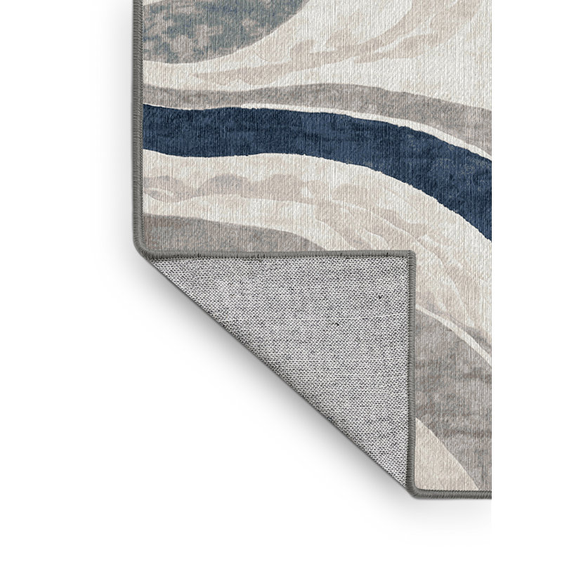 Machine Washable Gray Area Rug, Square 5'