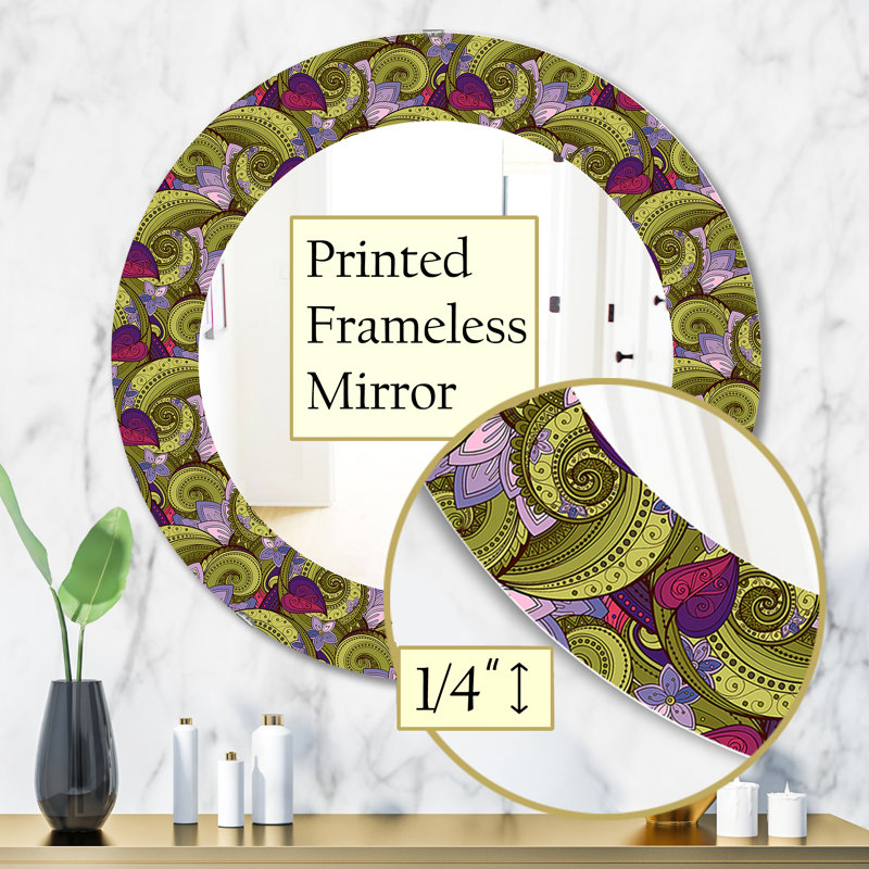 Miroir mural floral, H 31,5 po x l po