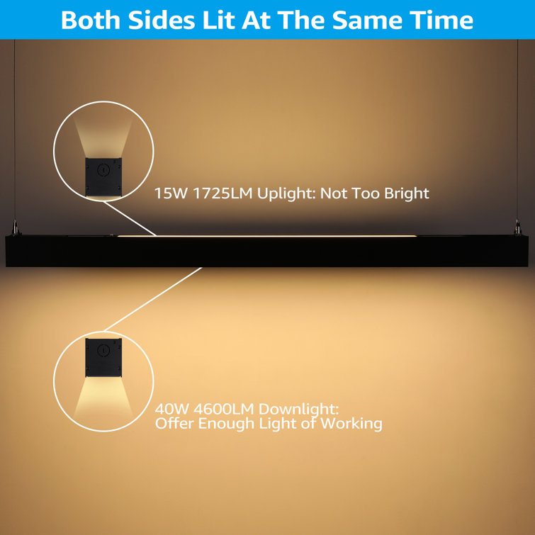 LEONLITE Commercial Grade Linkable 4 3CCT LED Linear Light, Dimmable  Office Lighting & Reviews