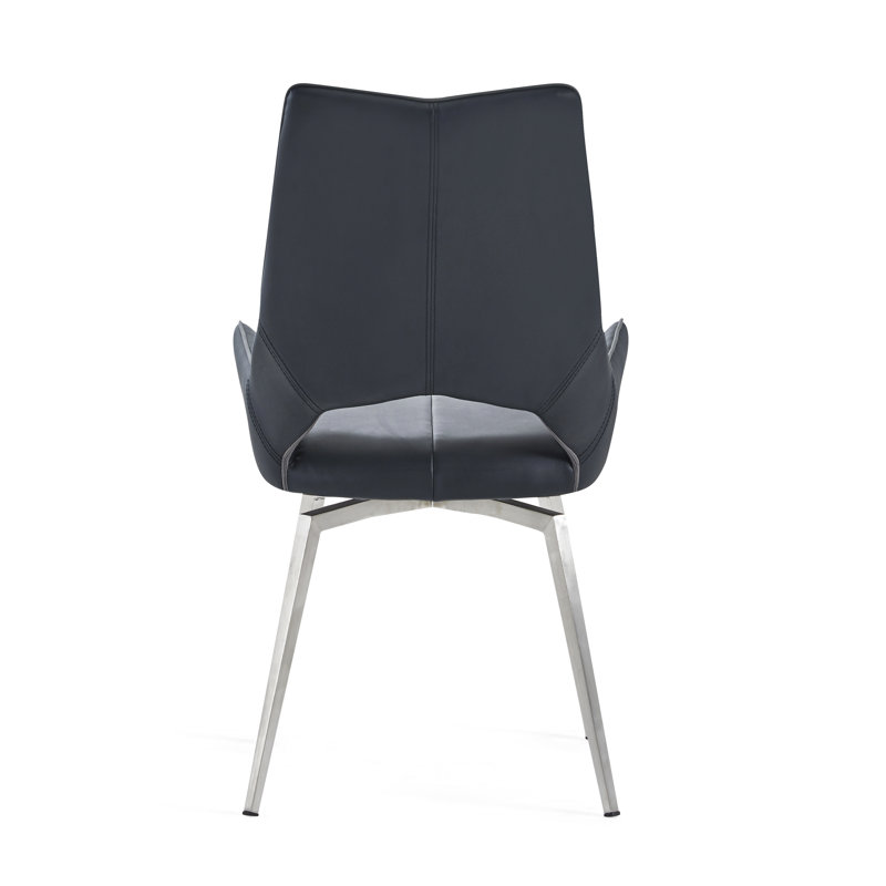 2 Black Dining Room Chairs With Swivel Function - Solid Back, Rectangular, Casual Seating Option ( Of 2) Mechanism, Rectangular Shape, Style