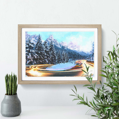 Road by the Mountains in Abstract - Picture Frame Graphic Art Print