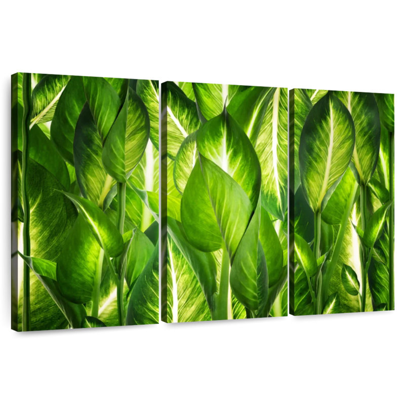 Feuilles vertes Harnek rétroéclairées, H 20 po x l 33 po