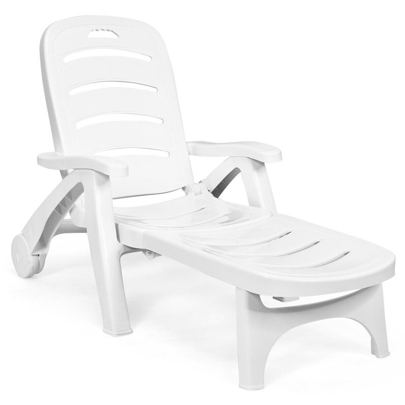 186 cm Long Reclining Single Chaise, White