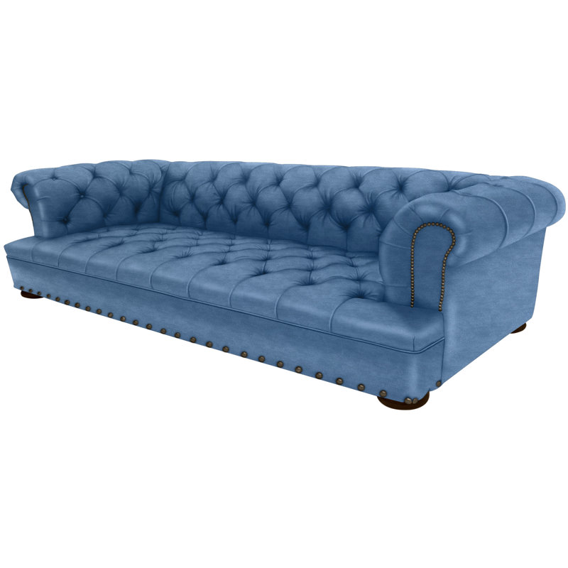 Leather Sofa, French Dark Walnut, 109-12, Croc Gator Brown