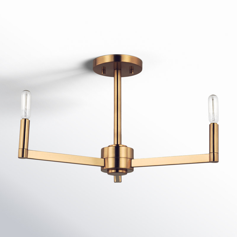 Fullton 3 - Light Semi Flush Mount, Satin Brass
