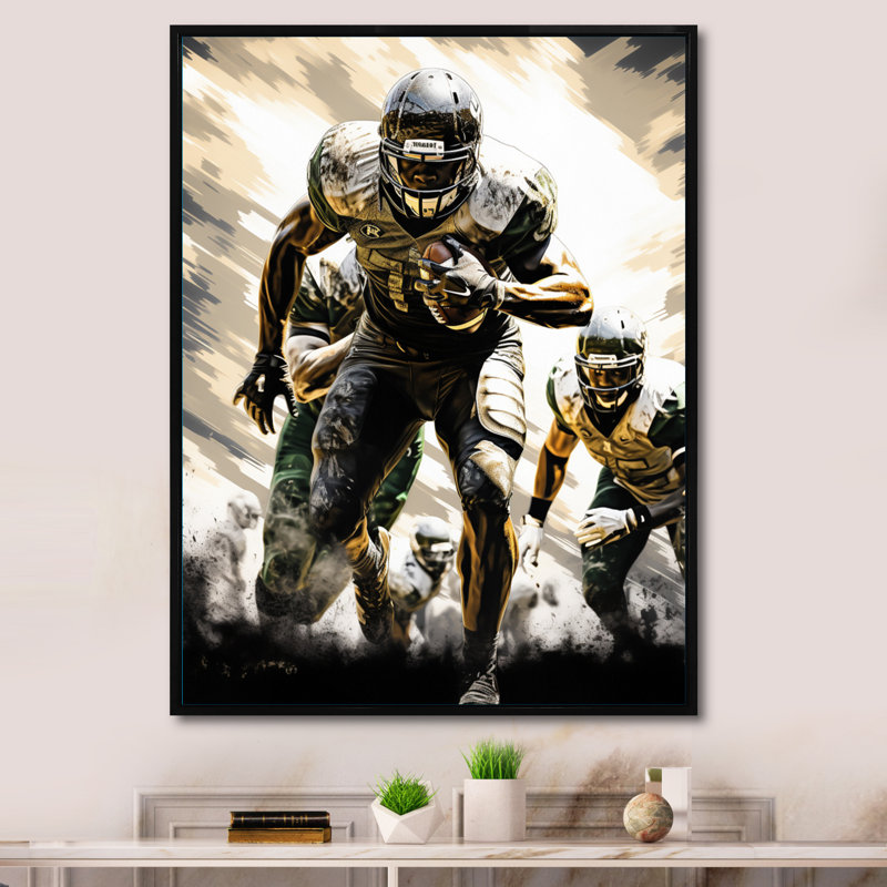Football Gridiron Glory - Football, impressions encadrées, H 32 po x l 24 po x P 1 po, Cadre flottant noir