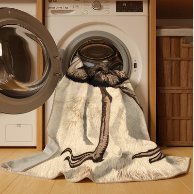 Washable Ostrich Wildlife Area Rug