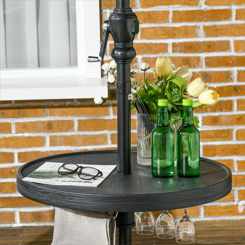 Table de parasol portable avec plusieurs fonctions pour divers espaces extérieurs