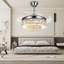 Ventilateur de plafond en cristal argenté avec lumière - 3 lumières DEL à intensité variable, télécommande