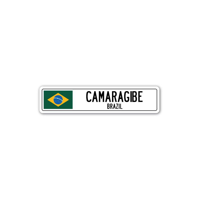 Plaque de drapeau en aluminium «Bootle Camaragibe», Brésil, H 6 po x l 24 po x P 1 po