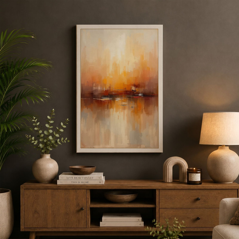 Urban Reflection Modern - Wrapped Canvas, 30x20 - 76.2 x 50.8 cm, Cream Border