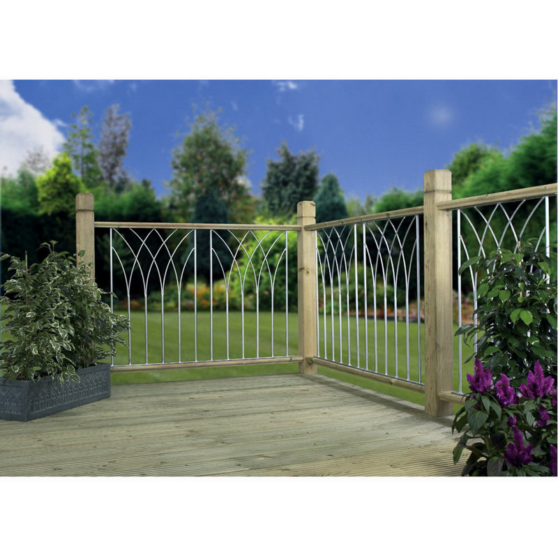 Genaro Metal Decking Fence Panel 77cm H x 56cm W, Silver