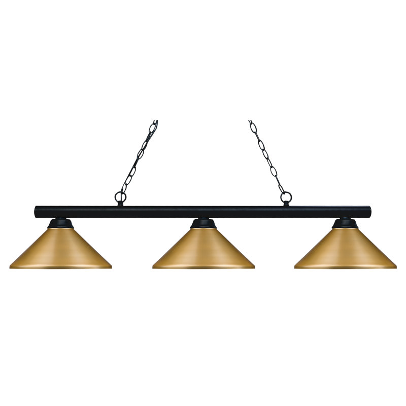 Chaparro 3 - Light Gold Cone Pendant, Matte Black