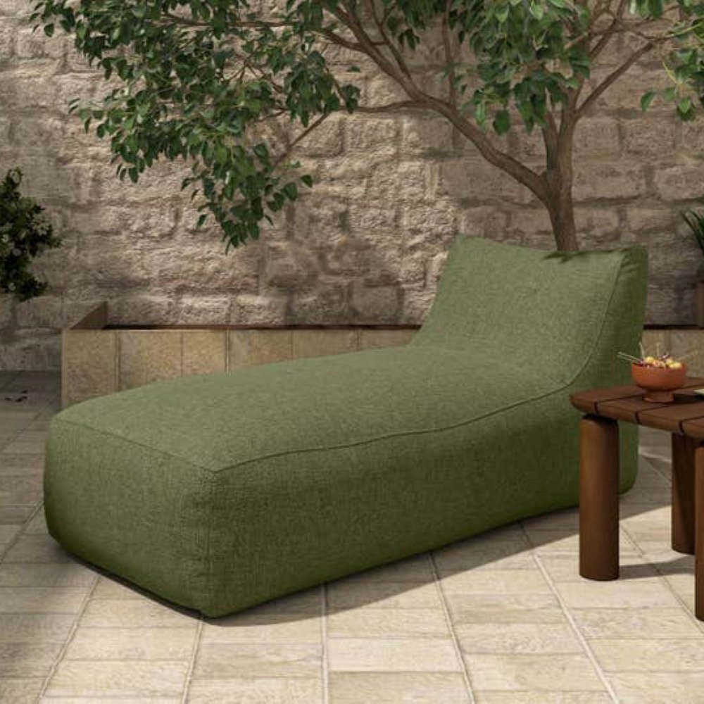 32" Patio Chaise Lounge, Green