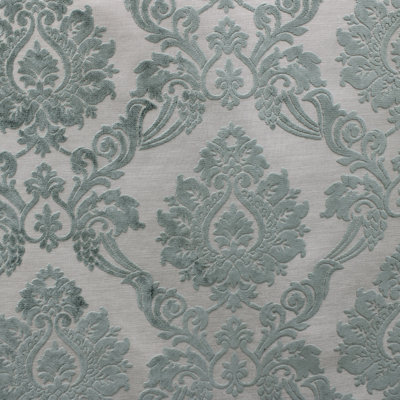 Alessandra Fabric | Damask Cut Velvet | Color Silver