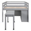 Lit mezzanine avec espace de travail portatif - pratique pour apprendre et travailler 4 tiroirs latéraux pour maximiser l'espace de rangement-1390590137-1390590143