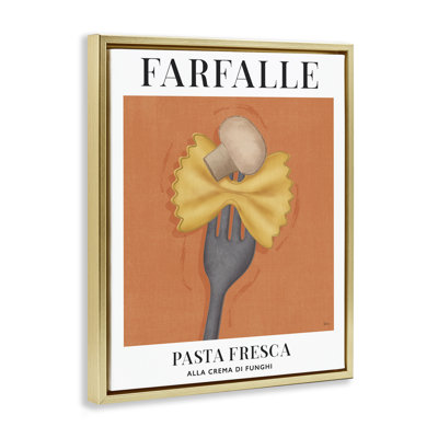 Vintage Farfalle on Fork Framed Floater Canvas Wall Art, design by Veronique Charron