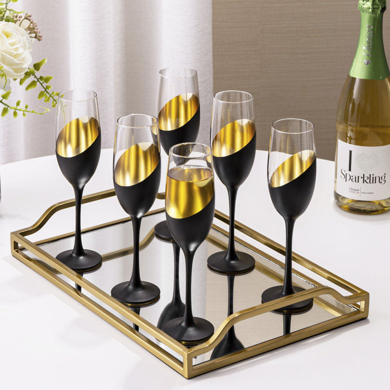 6 Piece 237ml Glass Flute Set