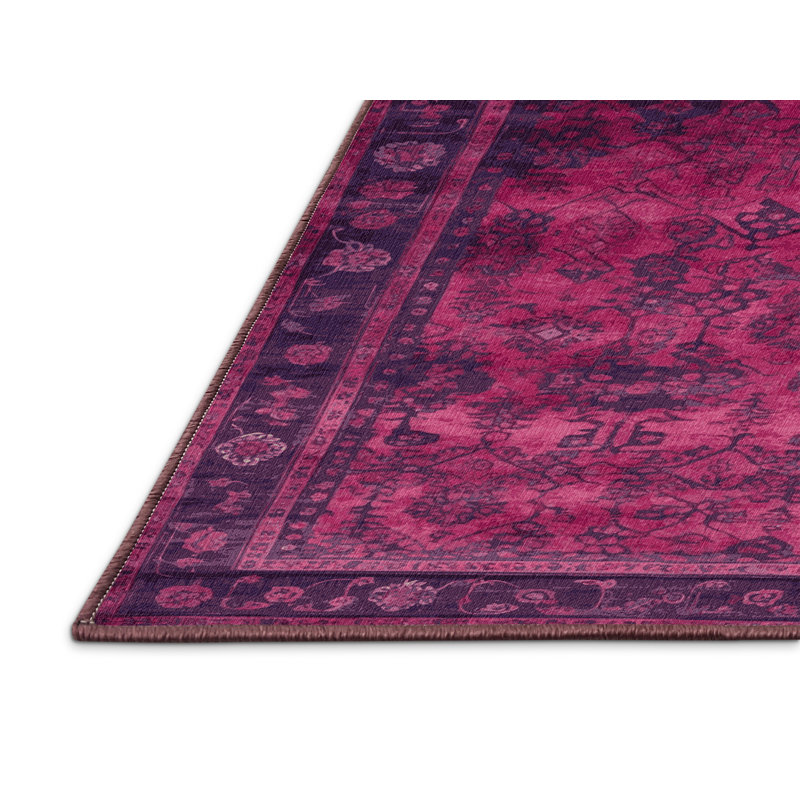 Machine Washable Overdyed Red Area Rug, Rectangle 8' x 10'