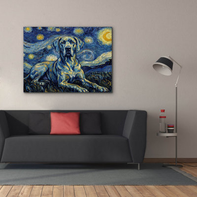 'Great Dane Starry Night' by Rich Monet Canvas Wall Art, 54" x 40"