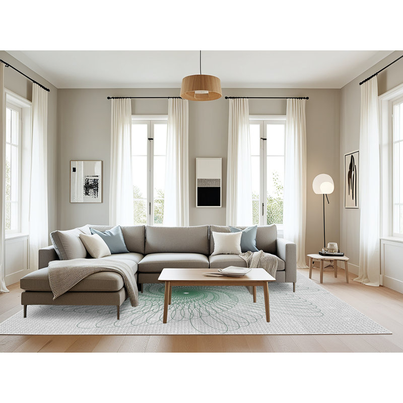 Tapis de zone verte à motif, Rectangle 8 pi x 12 pi