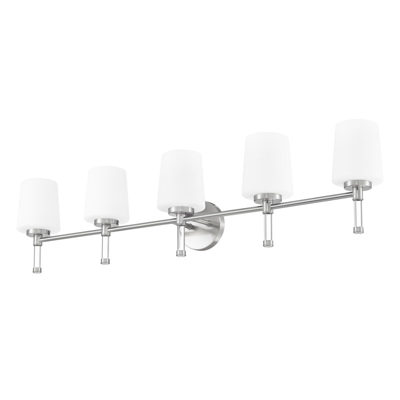 Meuble-lavabo 5 lumières Henri, Nickel brossé