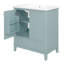 Ensemble de meuble-lavabo 30 po avec lavabo, armoire de salle de bain multifonctionnelle avec portes et tiroir, structure solide et panneau de fibres à densité moyenne-2067330280