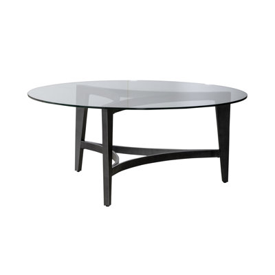 Almedia Round Cocktail Table w/ Glass Top