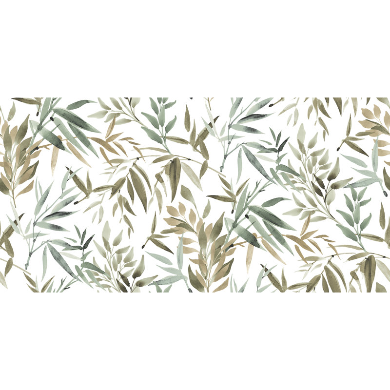 Papier peint vert avec auvent peint, Vert