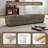 Upholstered Light Brown Faux Rabbit Fur Flannel Rectangle Ottoman-1811430555