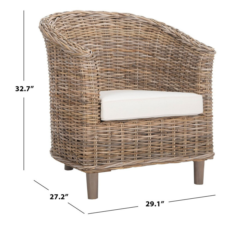 Fauteuil demi-tonneau de 30 po Nikkie, Naturel