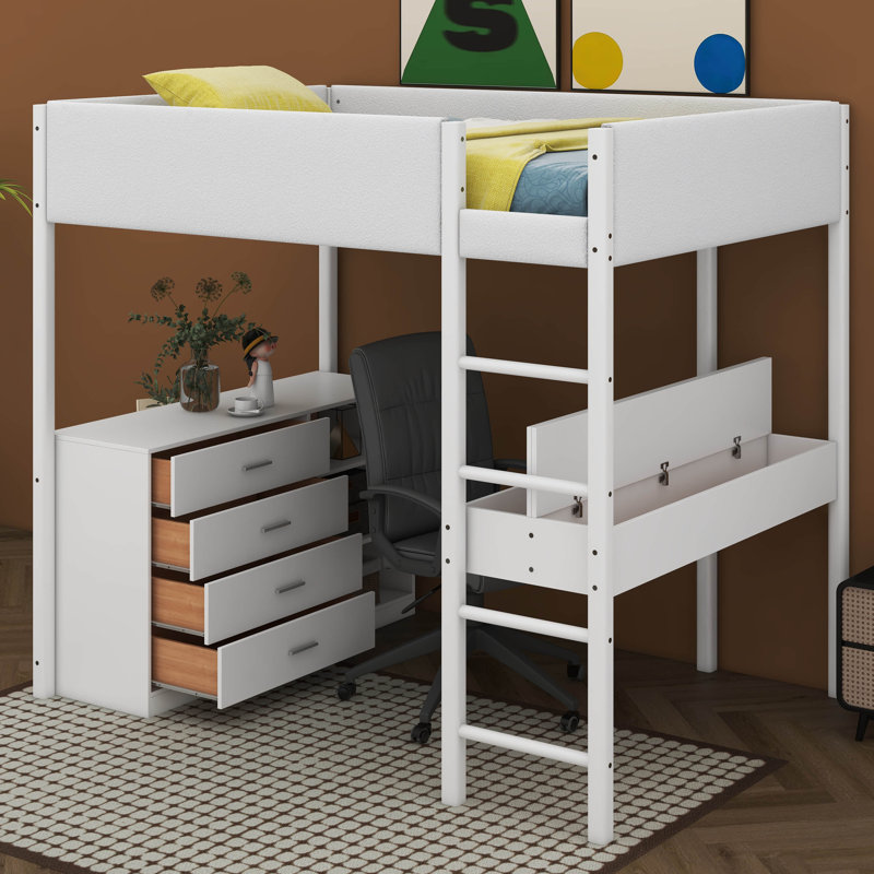 Lit en molleton Jamerious Teddy, Double, Blanc