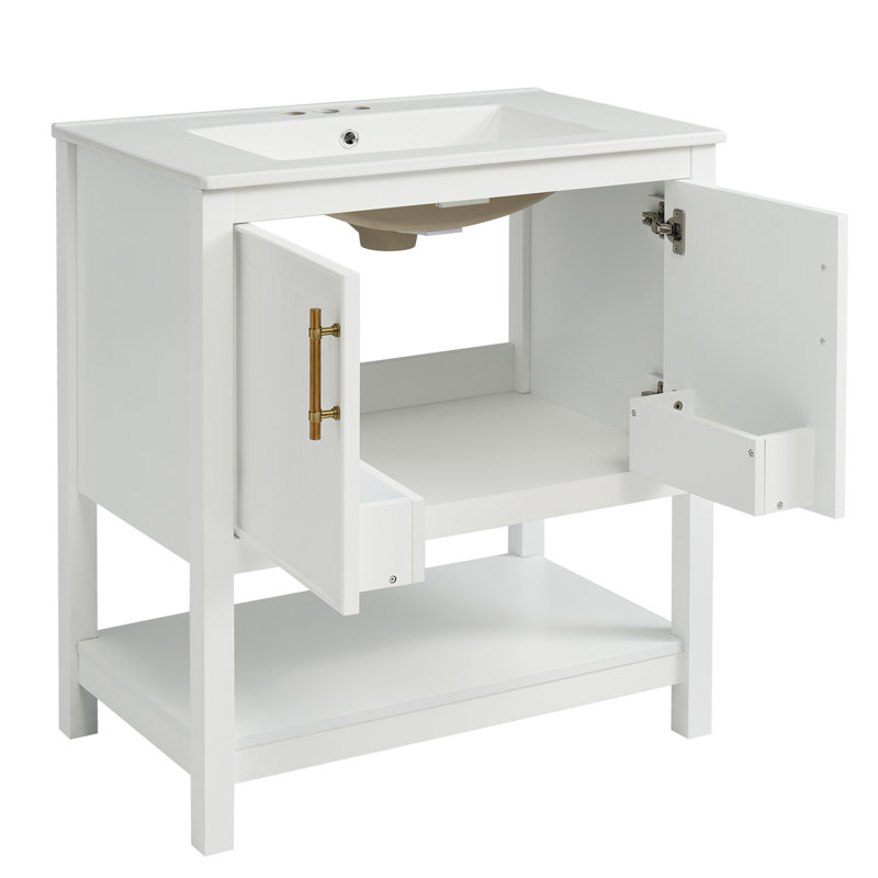 Armoire de salle de bain Janaye, Blanc