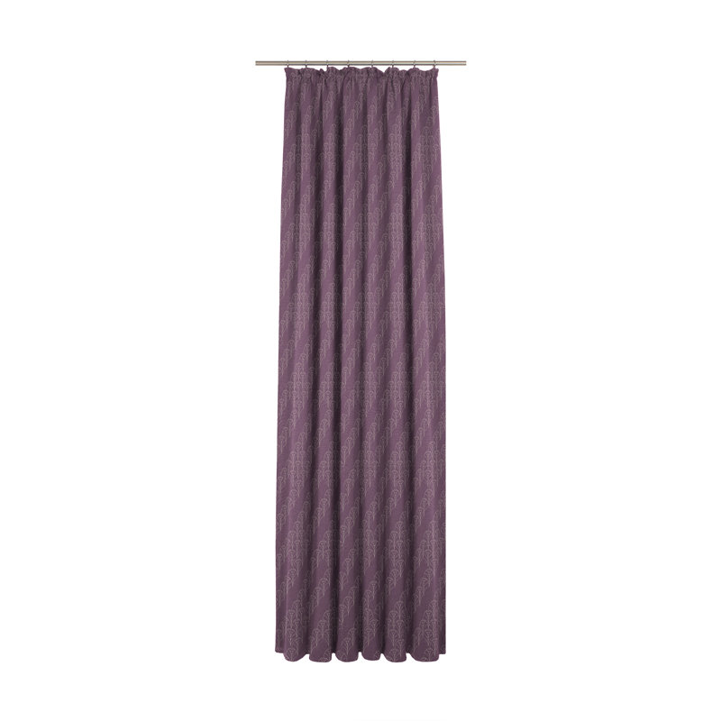 Lizeth Pencil Pleat Opaque Single Curtain, Dark purple, 175cm Width x 145cm Drop