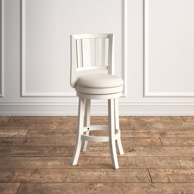 Chaney Swivel Upholstered Counter Stool with Solid Wood Frame