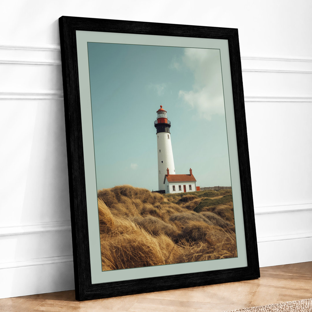 Lighthouse on the Dune Coastal - Framed Print